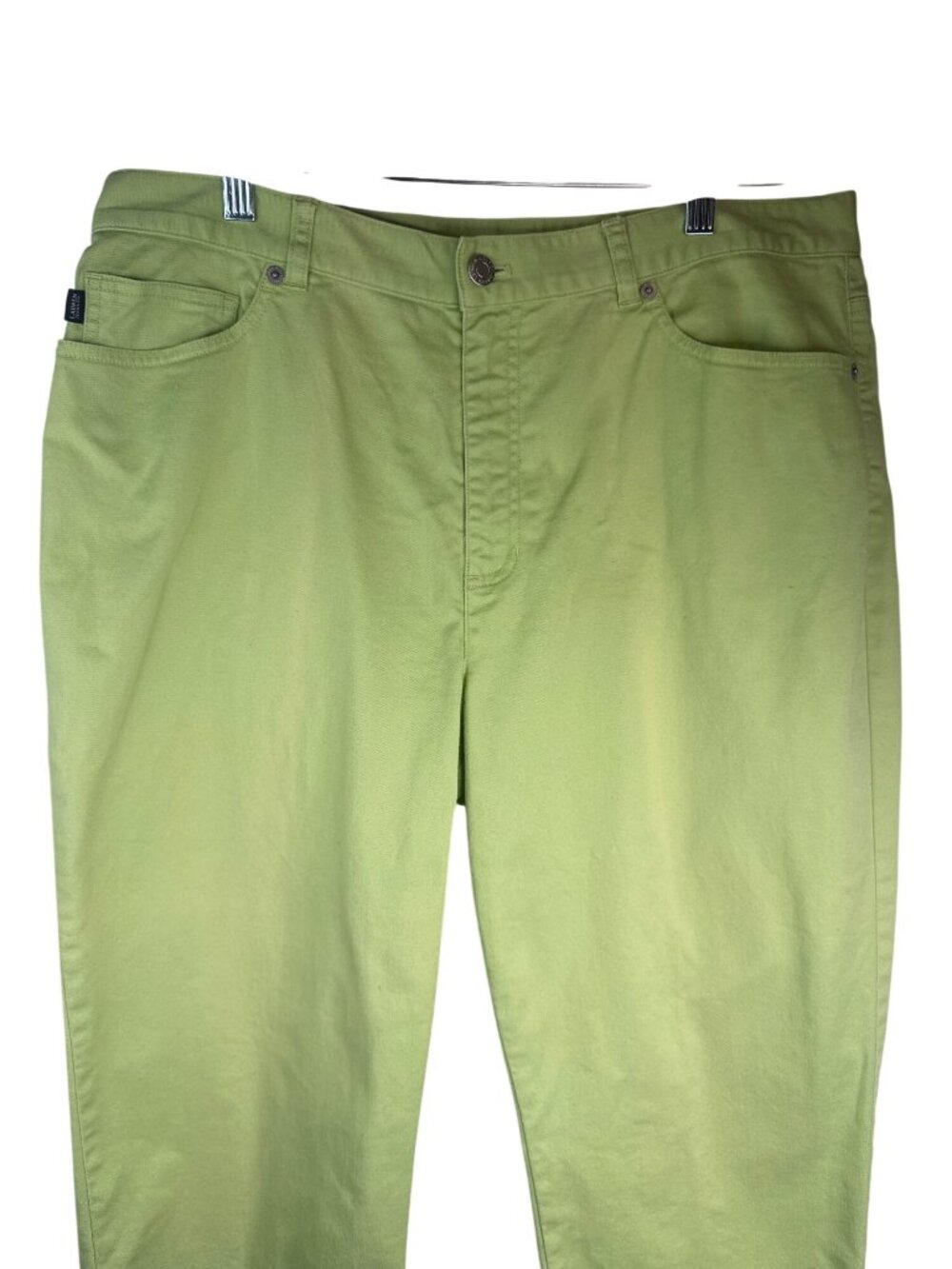 2/$30 Lauren Jeans Co. Ralph Lauren 14 Lime Green Stretch Cropped Pants - Picture 9 of 16